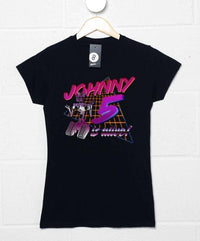 Thumbnail for 80's Style Johnny 5 Is Alive Fitted Womens T-Shirt 8Ball