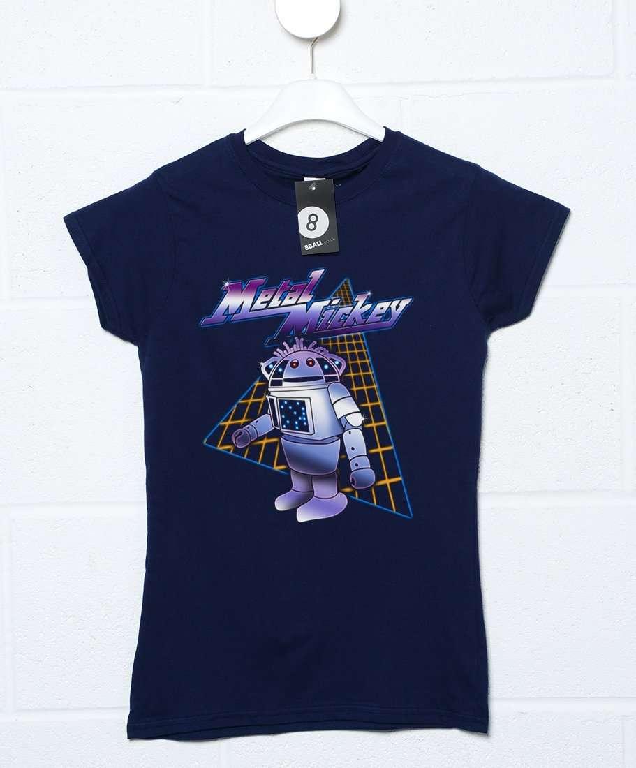 80's Style Metal Mickey Womens Fitted T-Shirt 8Ball