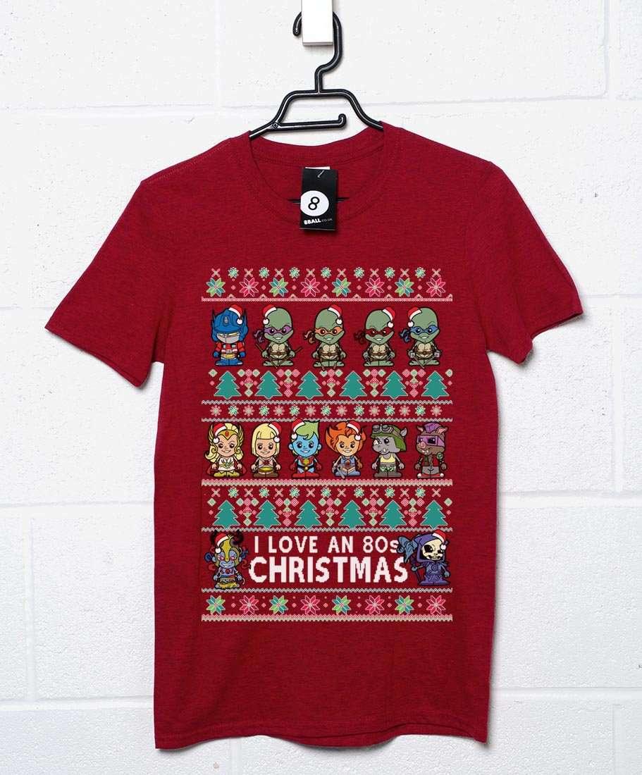 80s Cartoon Christmas T-Shirt For Men 8Ball