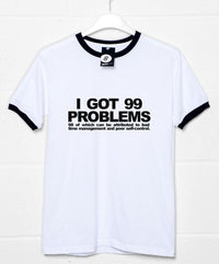 Thumbnail for 99 Self-Inflicted Problems Mens T-Shirt 8Ball