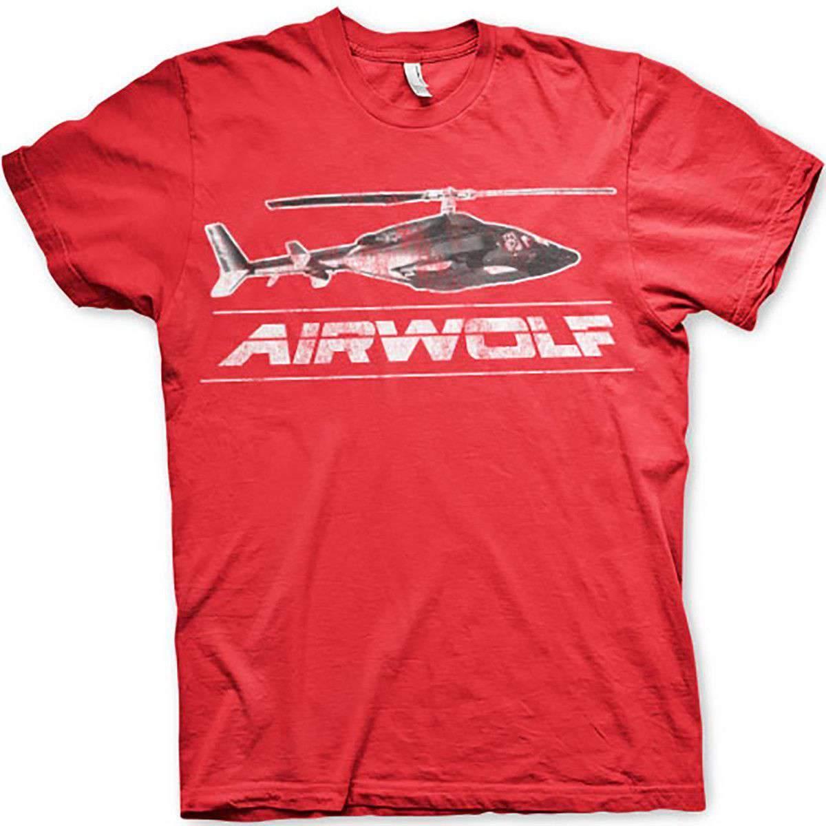 Airwolf Unisex Distressed Chopper Mens Graphic T-Shirt 8Ball