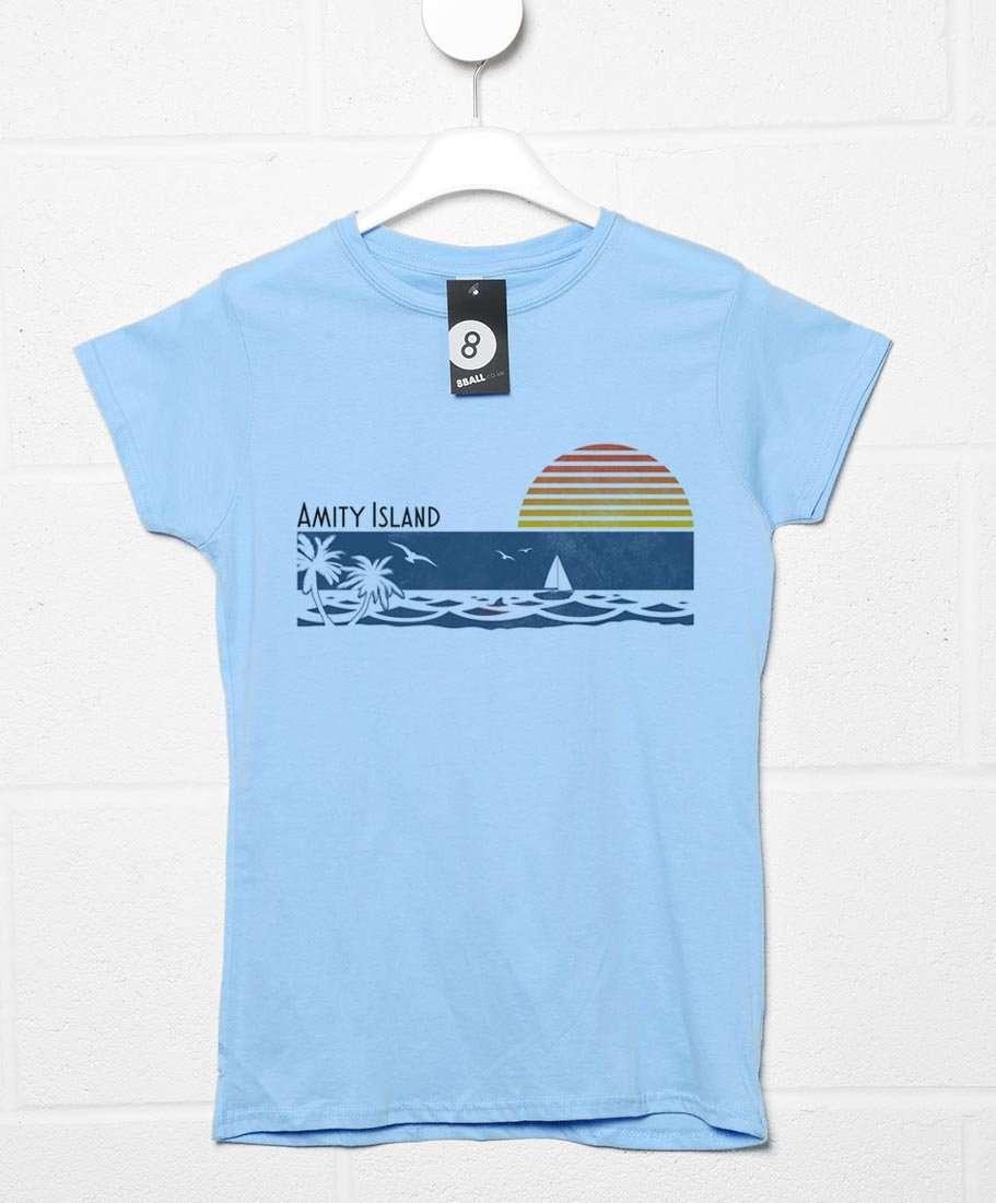 Amity Island Fitted Womens T-Shirt 8Ball