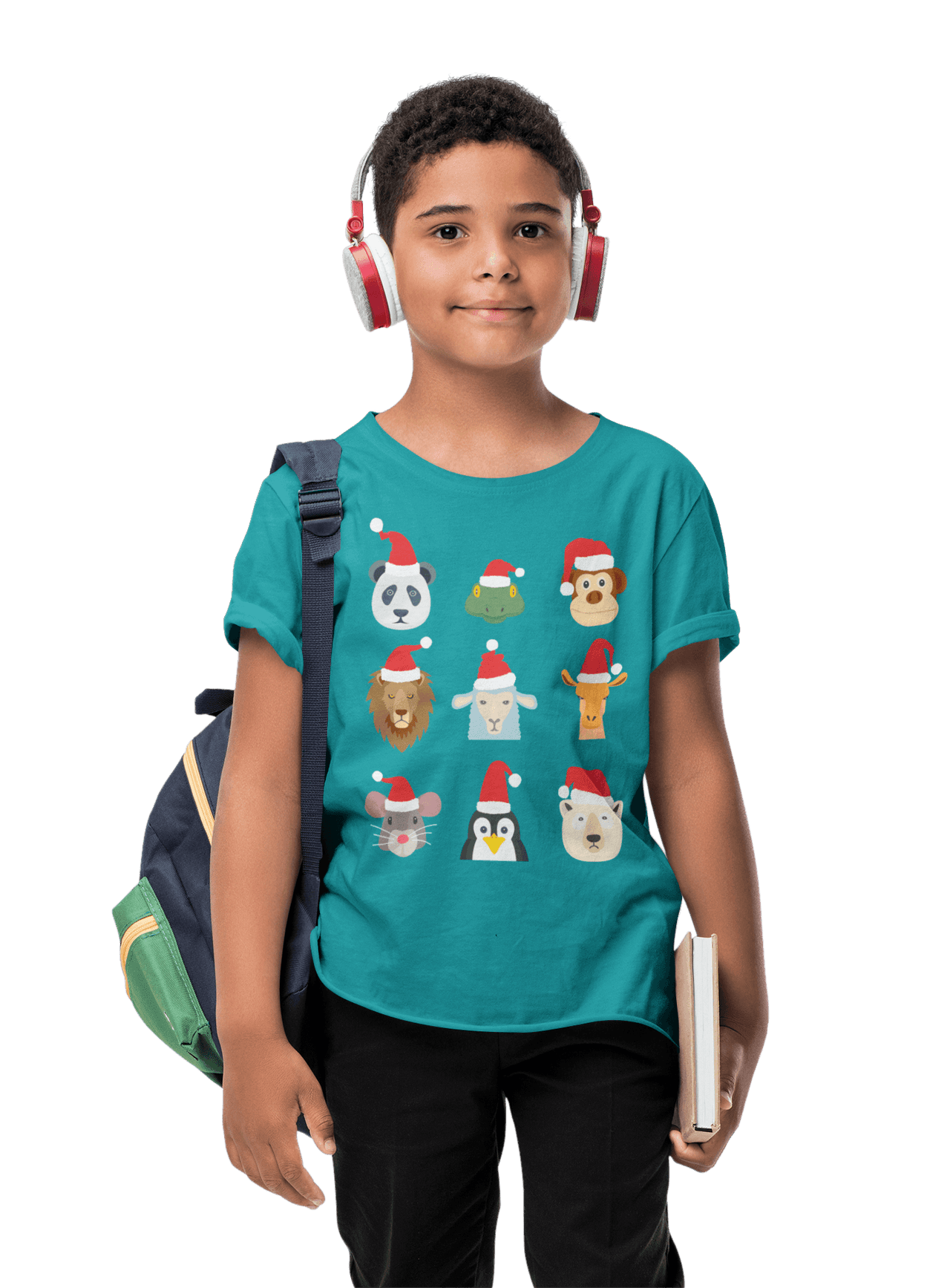 Animals Christmas Childrens T-Shirt 8Ball