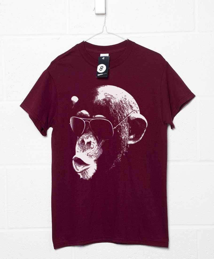 Aviator Chimp Mens Graphic T-Shirt 8Ball