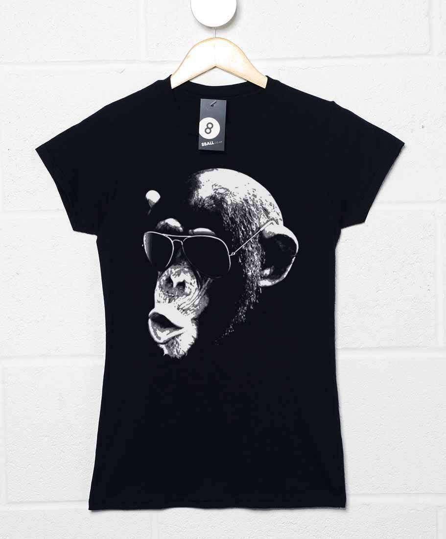 Aviator Chimp Womens T-Shirt 8Ball