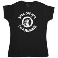 Thumbnail for Back Off Man I'm A Drummer Funny T-Shirt for Women 8Ball