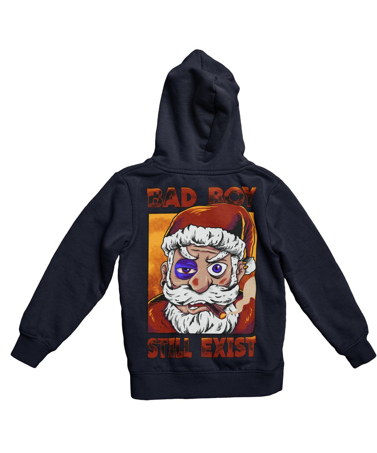 Bad Boy Santa Still Exists Back Printed Christmas Unisex Hoodie 8Ball