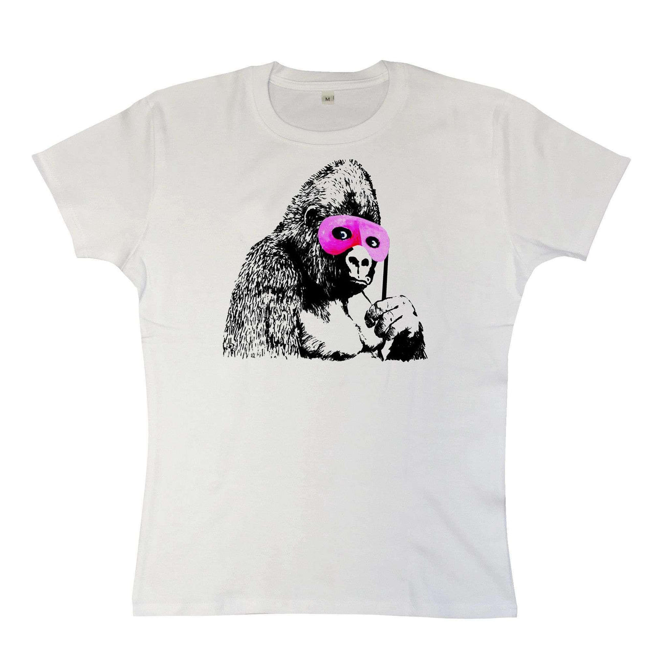 Banksy Gorilla With Mask Womens Style T-Shirt 8Ball