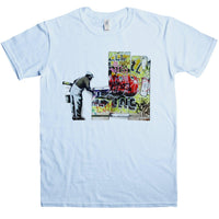 Thumbnail for Banksy Grafitti Wallpaper Mens T-Shirt 8Ball