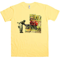 Thumbnail for Banksy Grafitti Wallpaper Mens T-Shirt 8Ball