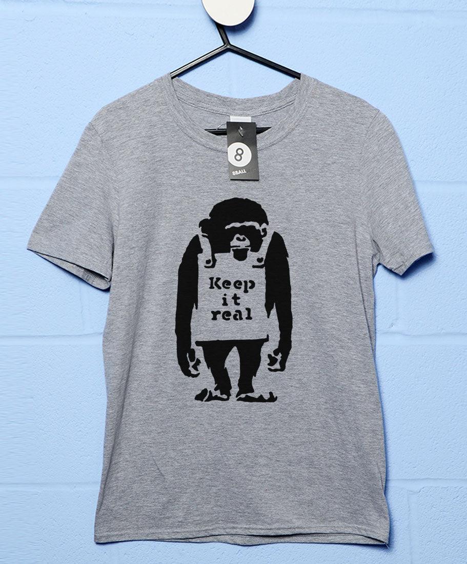 Banksy Keep It Real Mens T-Shirt 8Ball
