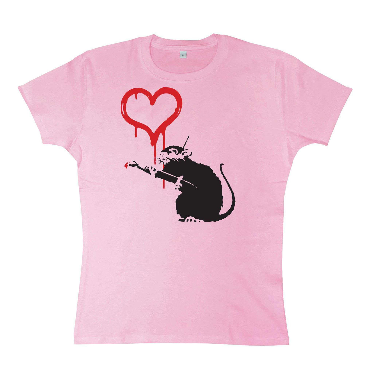 Banksy Love Rat Fitted Womens T-Shirt 8Ball