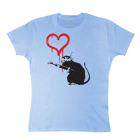 Thumbnail for Banksy Love Rat Fitted Womens T-Shirt 8Ball