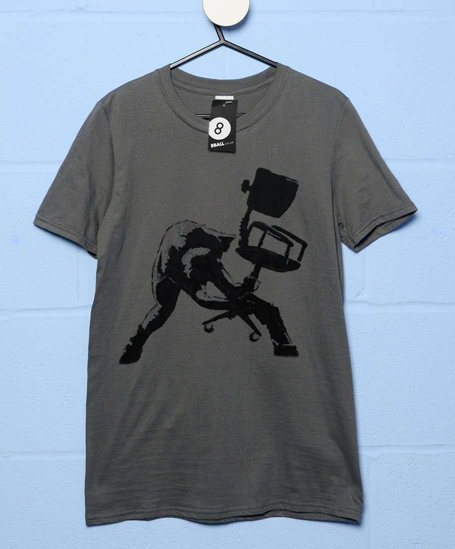 Banksy Office Chair Clash T-Shirt For Men 8Ball