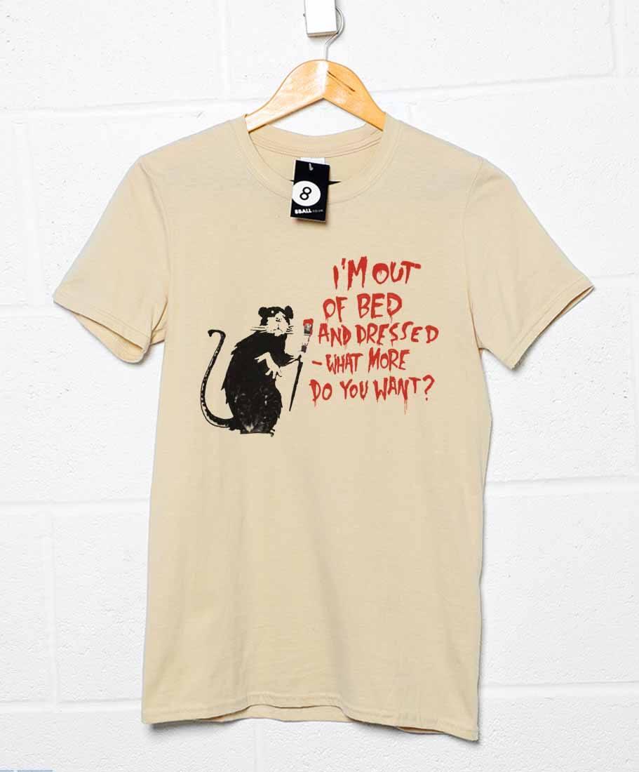 Banksy Out Of Bed Rat Unisex T-Shirt For Men And Women 8Ball