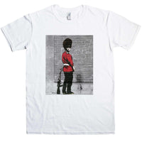 Thumbnail for Banksy Peeing Guard Mens Graphic T-Shirt 8Ball