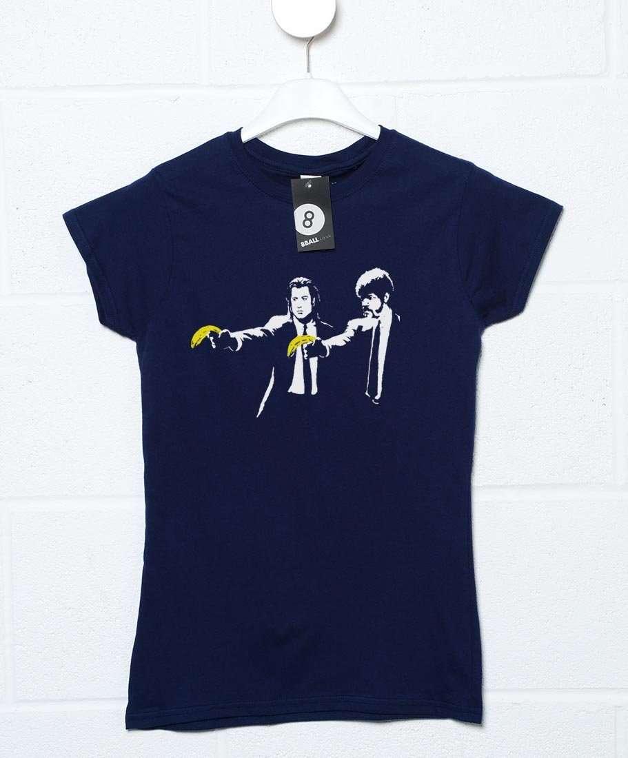 Banksy Pulp Fiction Bananas Womens Fitted T-Shirt 8Ball
