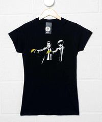Thumbnail for Banksy Pulp Fiction Bananas Womens Fitted T-Shirt 8Ball