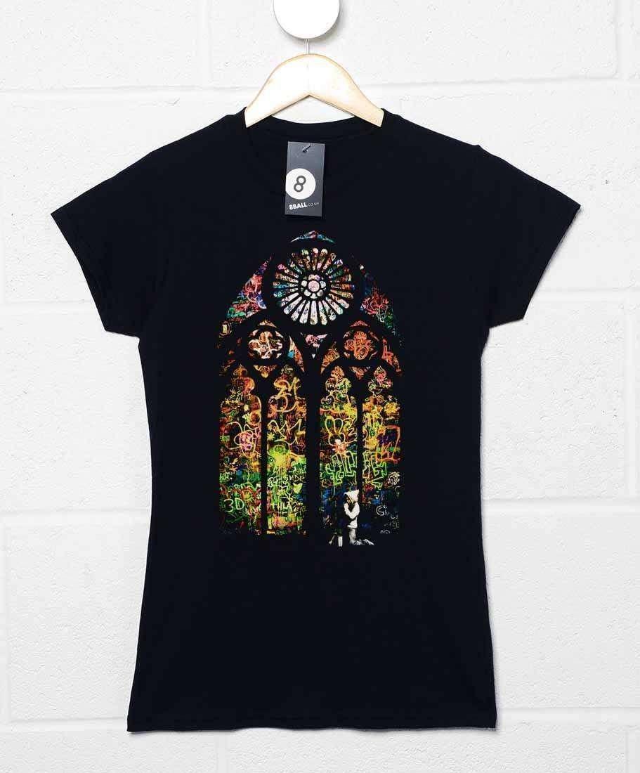 Banksy Stained Glass Womens Style T-Shirt 8Ball