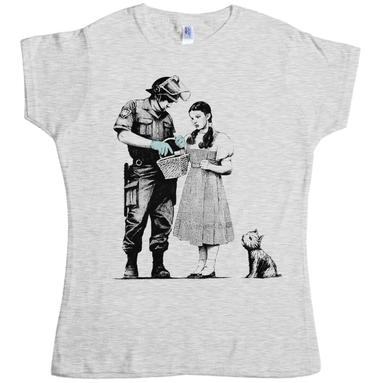 Banksy Stop And Search Womens Fitted T-Shirt 8Ball