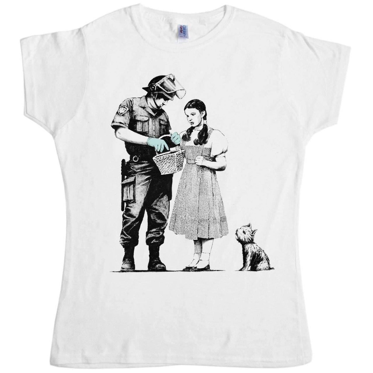 Banksy Stop And Search Womens Fitted T-Shirt 8Ball