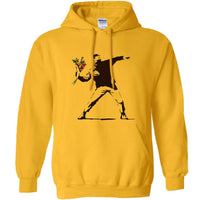 Thumbnail for Banksy Throwing Flowers Graphic Hoodie 8Ball
