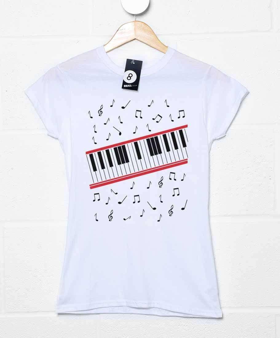 Beat It Piano Womens T-Shirt 8Ball