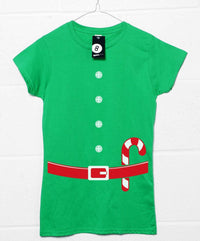 Thumbnail for Christmas Elf Fitted Womens T-Shirt 8Ball