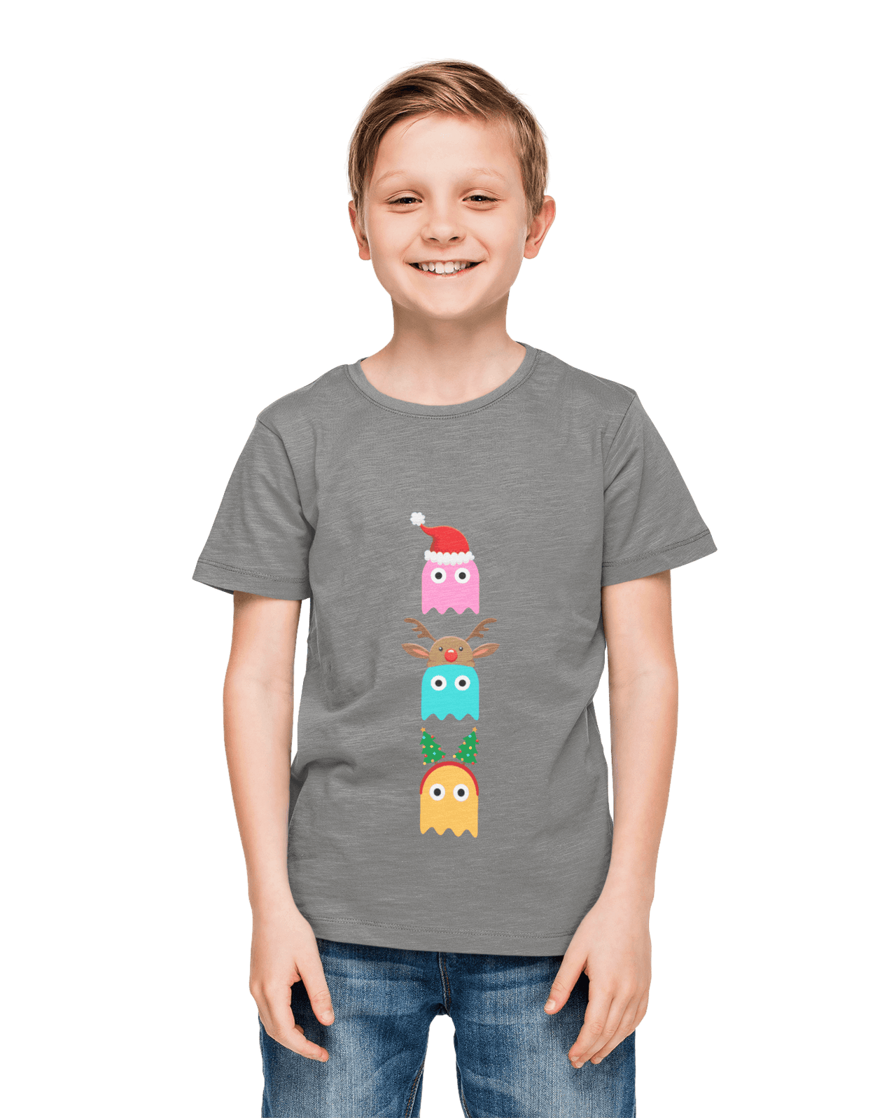 Christmas Ghost Munching Kids Graphic T-Shirt 8Ball