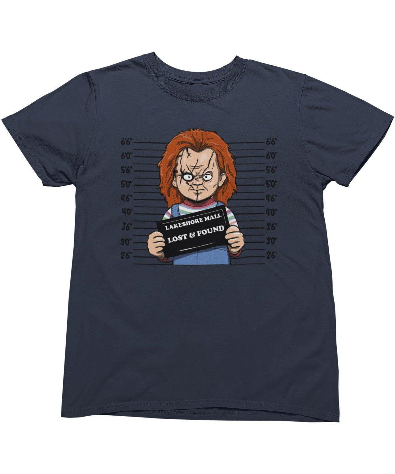 Chucky Mugshot Horror Film Tribute Unisex T-Shirt 8Ball