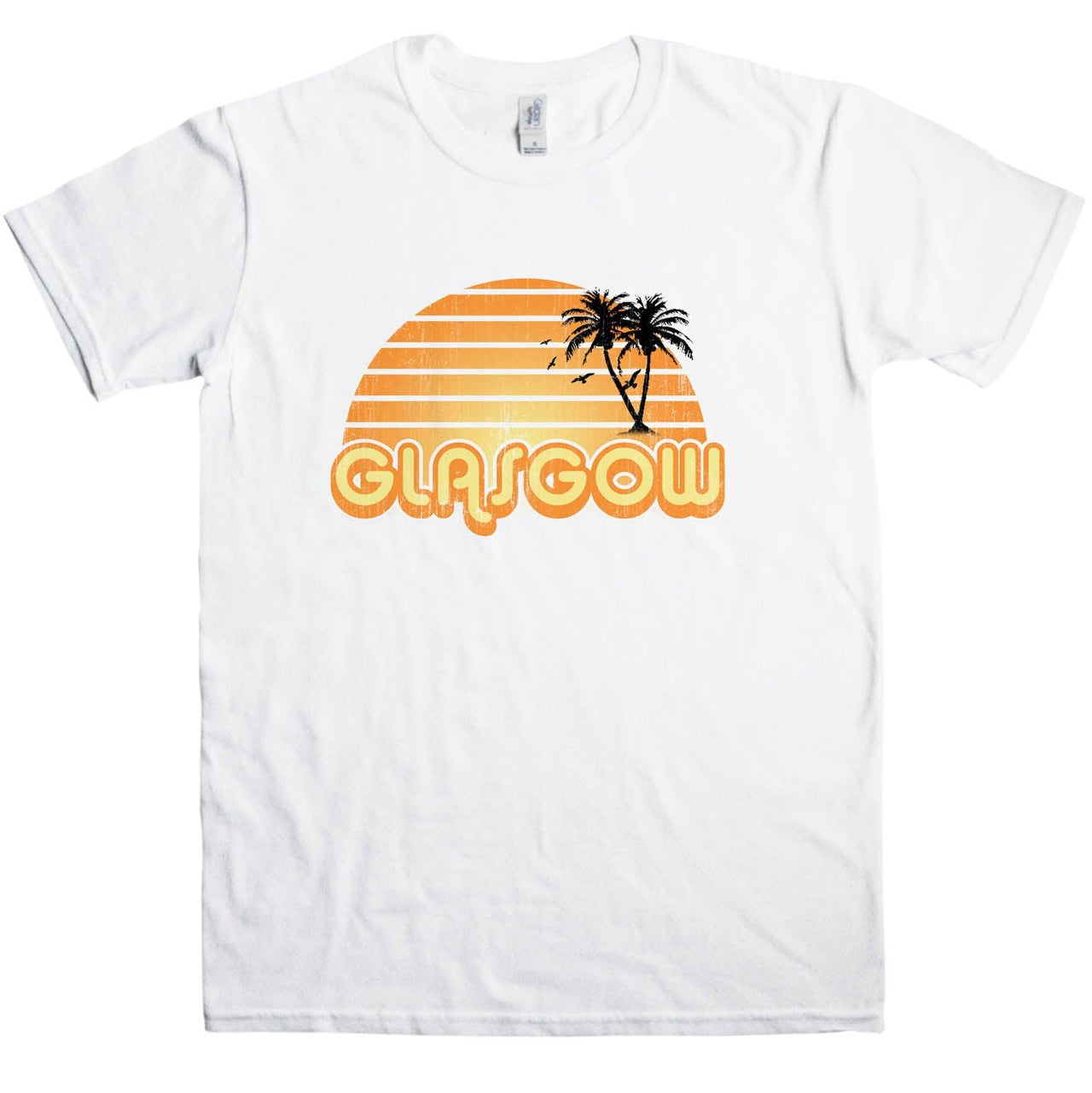 City Sunset Glasgow Mens T-Shirt 8Ball