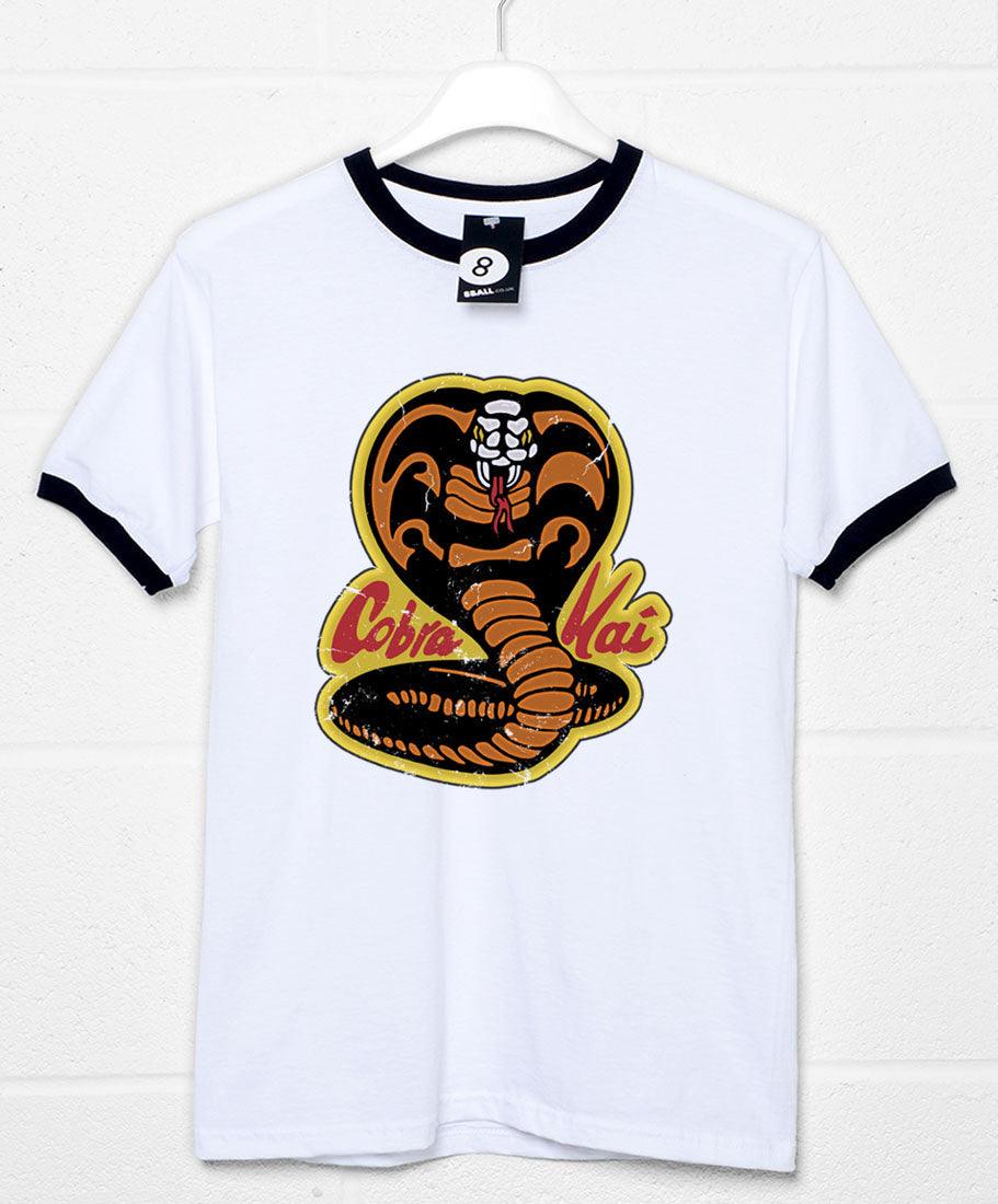 Cobra Kai Logo Ringer Mens Graphic T-Shirt 8Ball