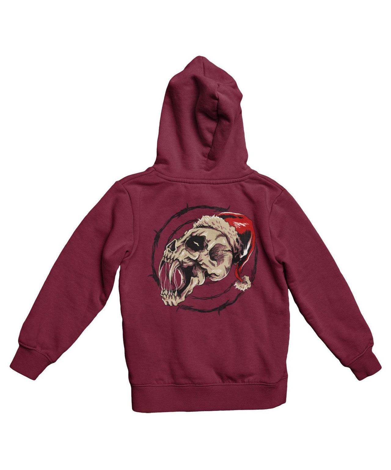 Demon Skull Santa Back Printed Christmas Hoodie For Men and Women 8Ball