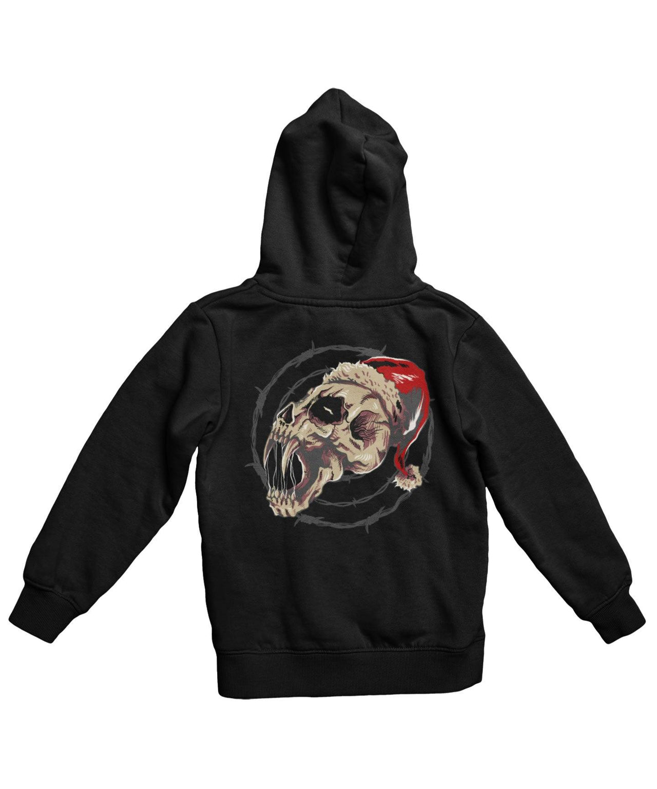 Demon Skull Santa Back Printed Christmas Hoodie For Men and Women 8Ball