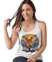 Thumbnail for Devil Rider Tattoo Design Adult Womens Vest Top 8Ball