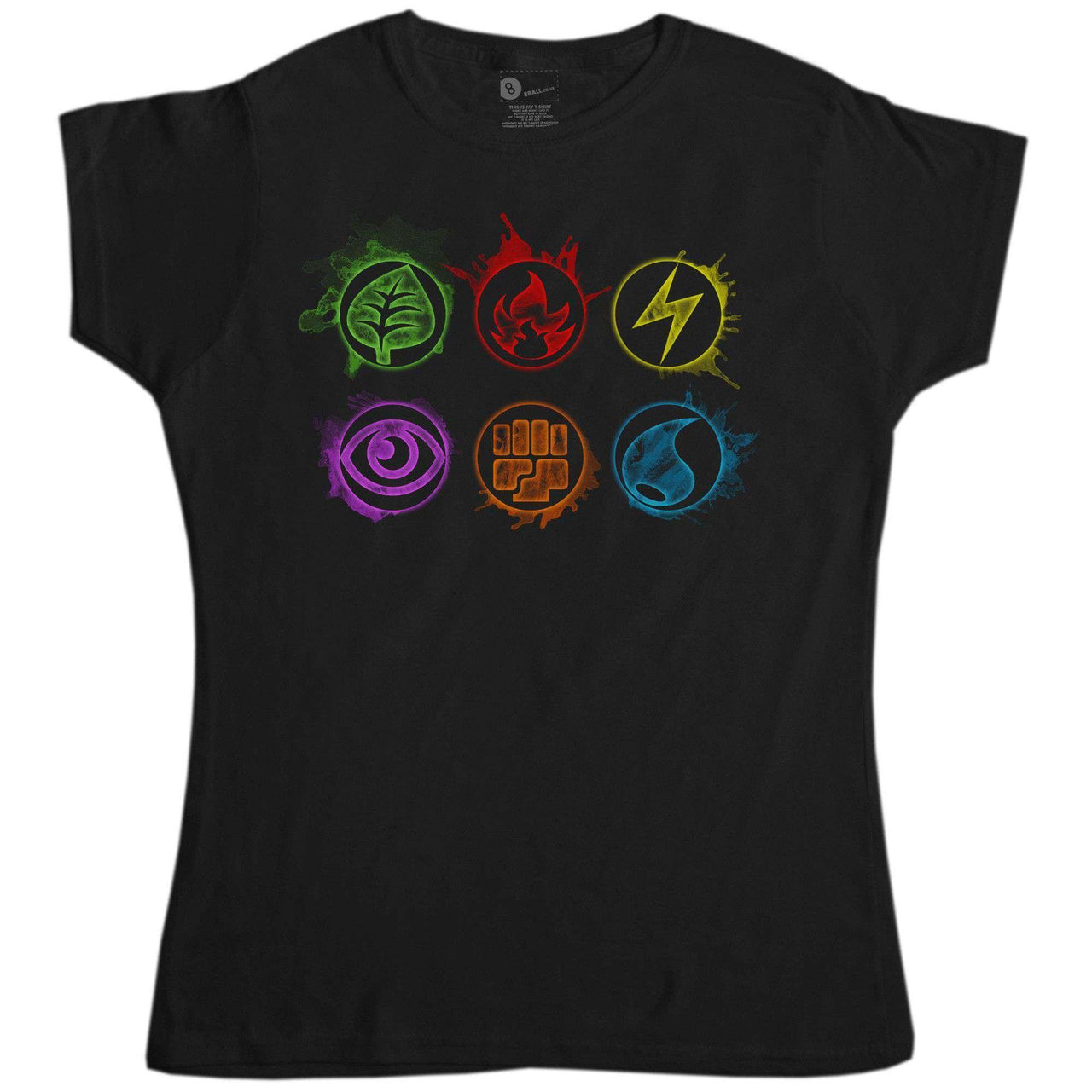 Energy Card Symbols T-Shirt for Women 8Ball