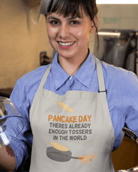 Thumbnail for Enough Tossers Pancake Day Cotton Kitchen Apron 8Ball