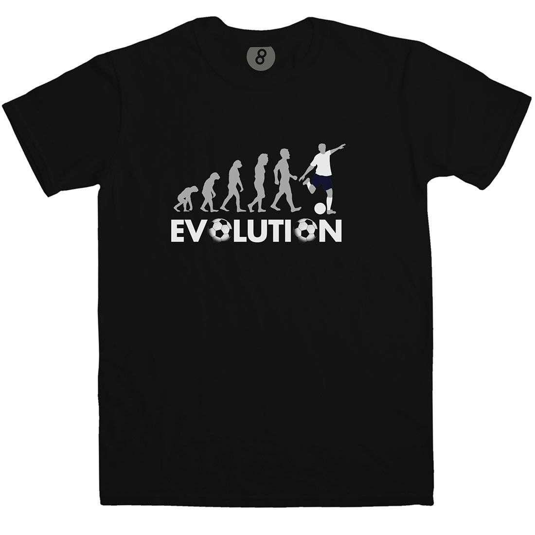 Evolution Of Football London White Mens Graphic T-Shirt 8Ball