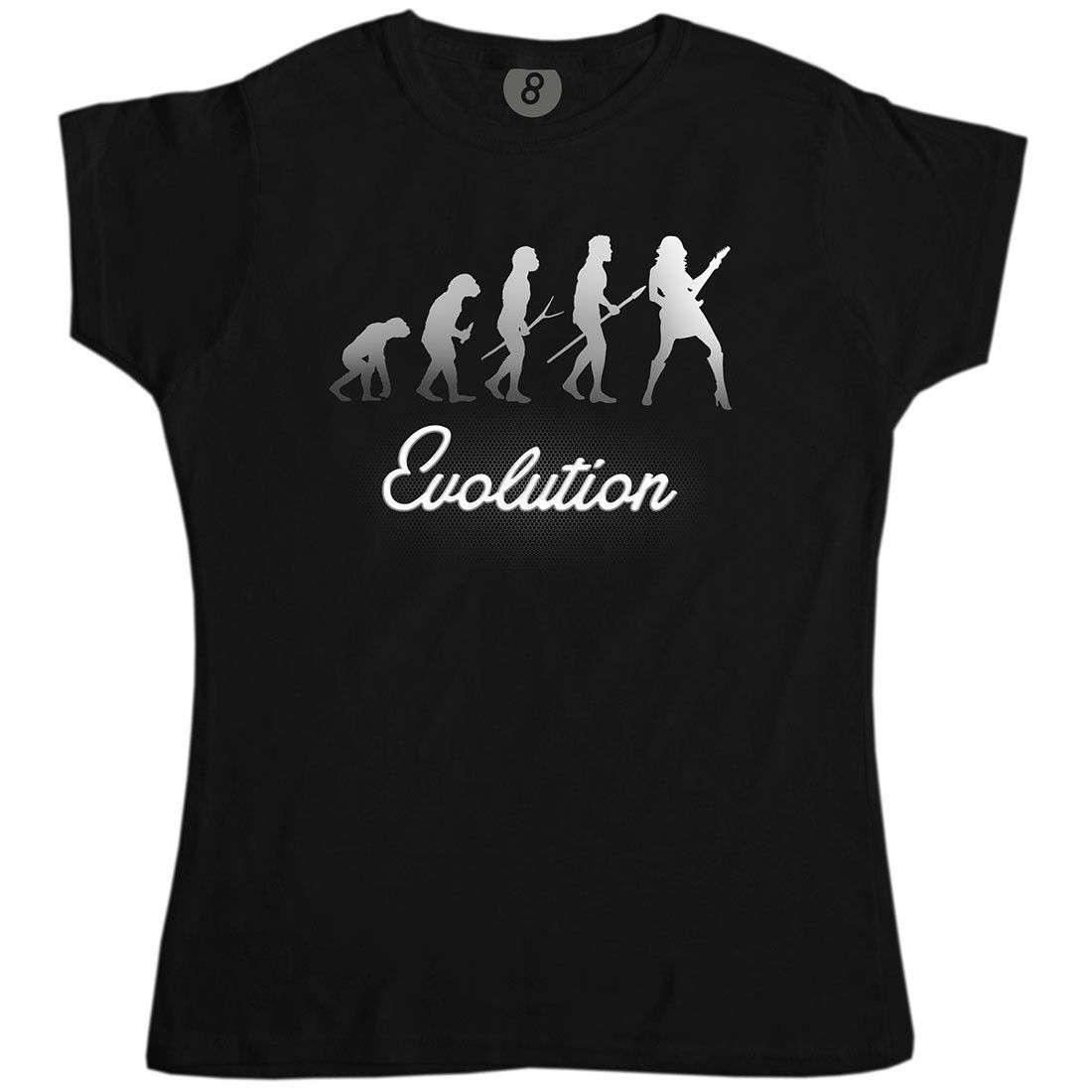 Evolution Of Guitar Womens T-Shirt 8Ball