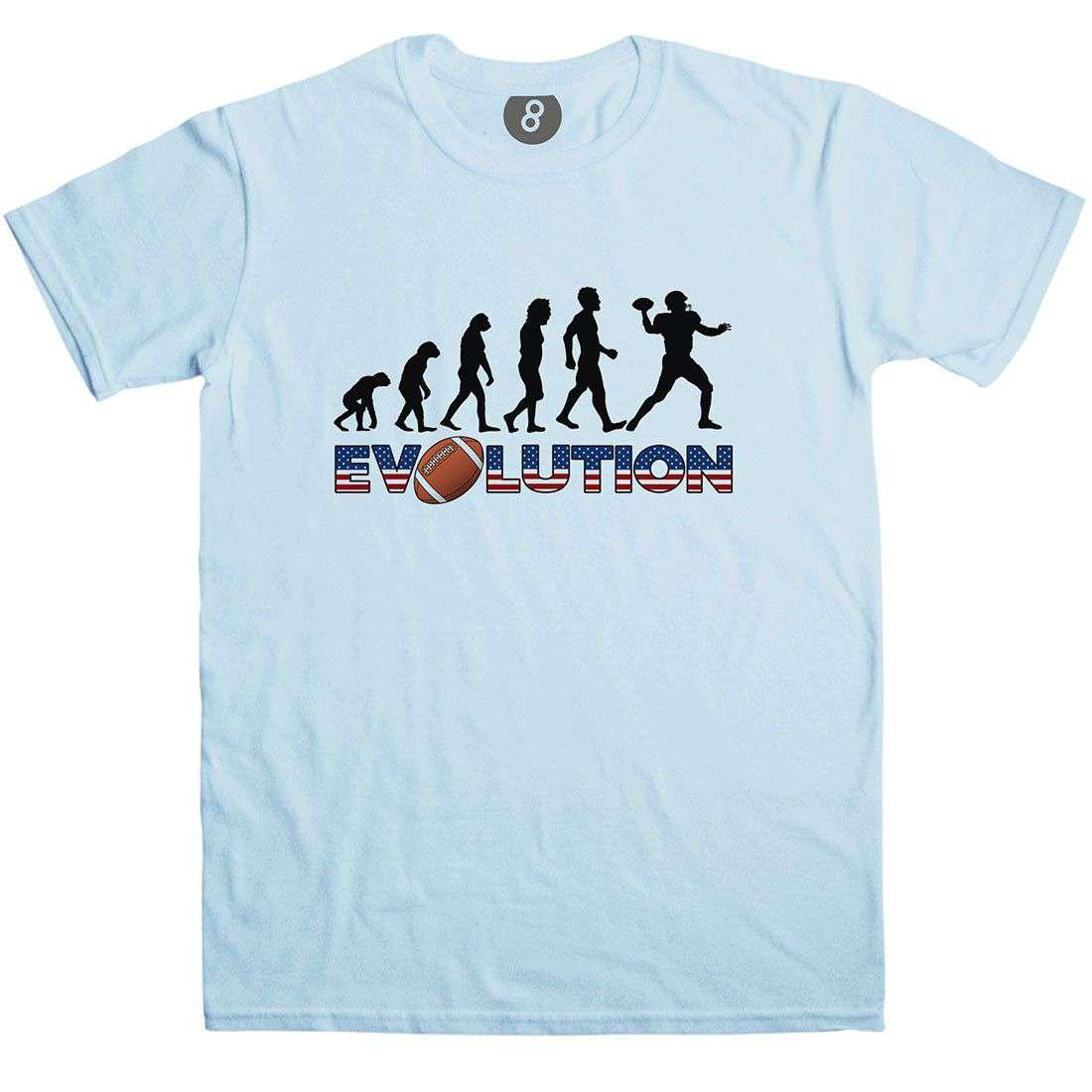 Evolution of US Football Mens Graphic T-Shirt 8Ball