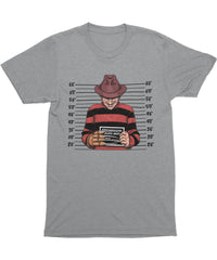 Thumbnail for Freddy Krueger Mugshot Horror Film Tribute Mens Graphic T-Shirt 8Ball