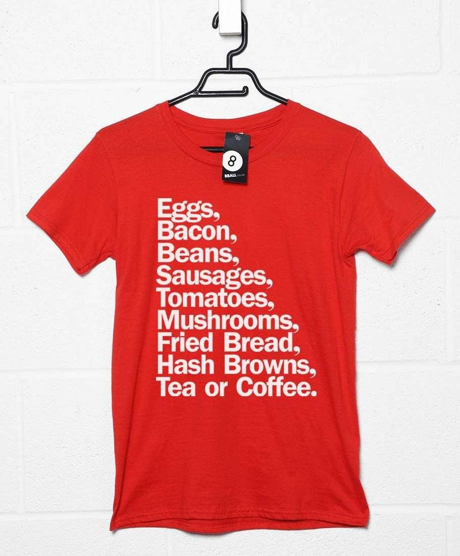Full English Breakfast List Mens Graphic T-Shirt 8Ball