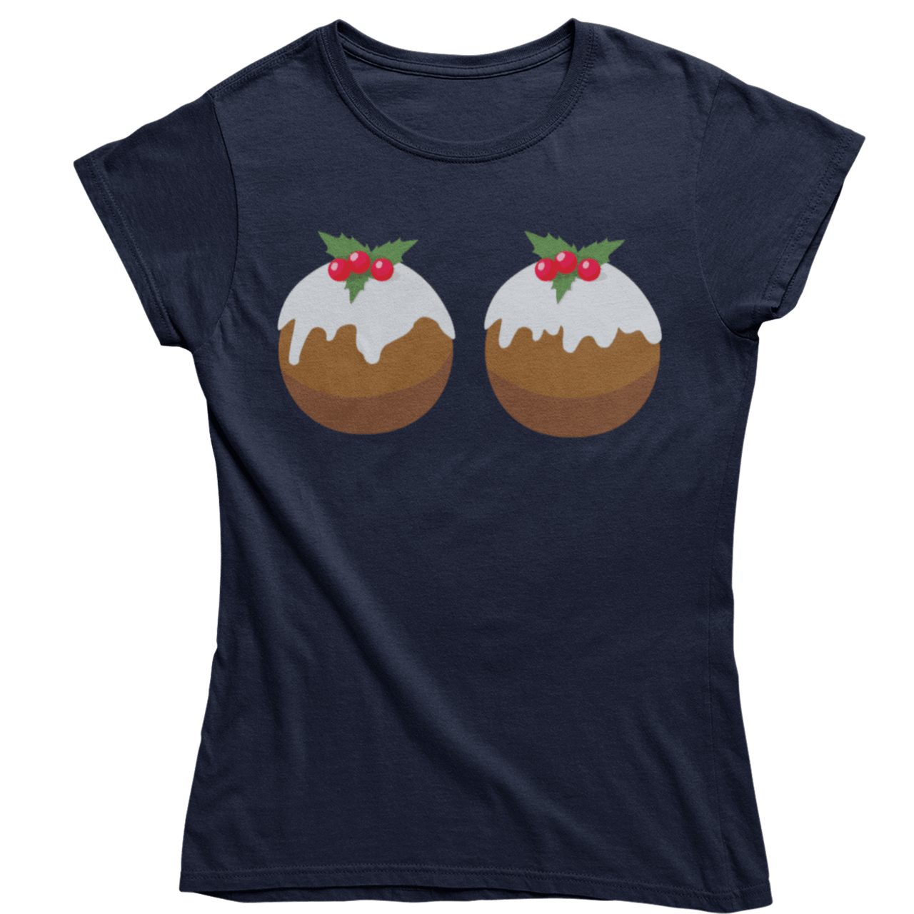Fun Christmas Puddings T-Shirt for Women 8Ball