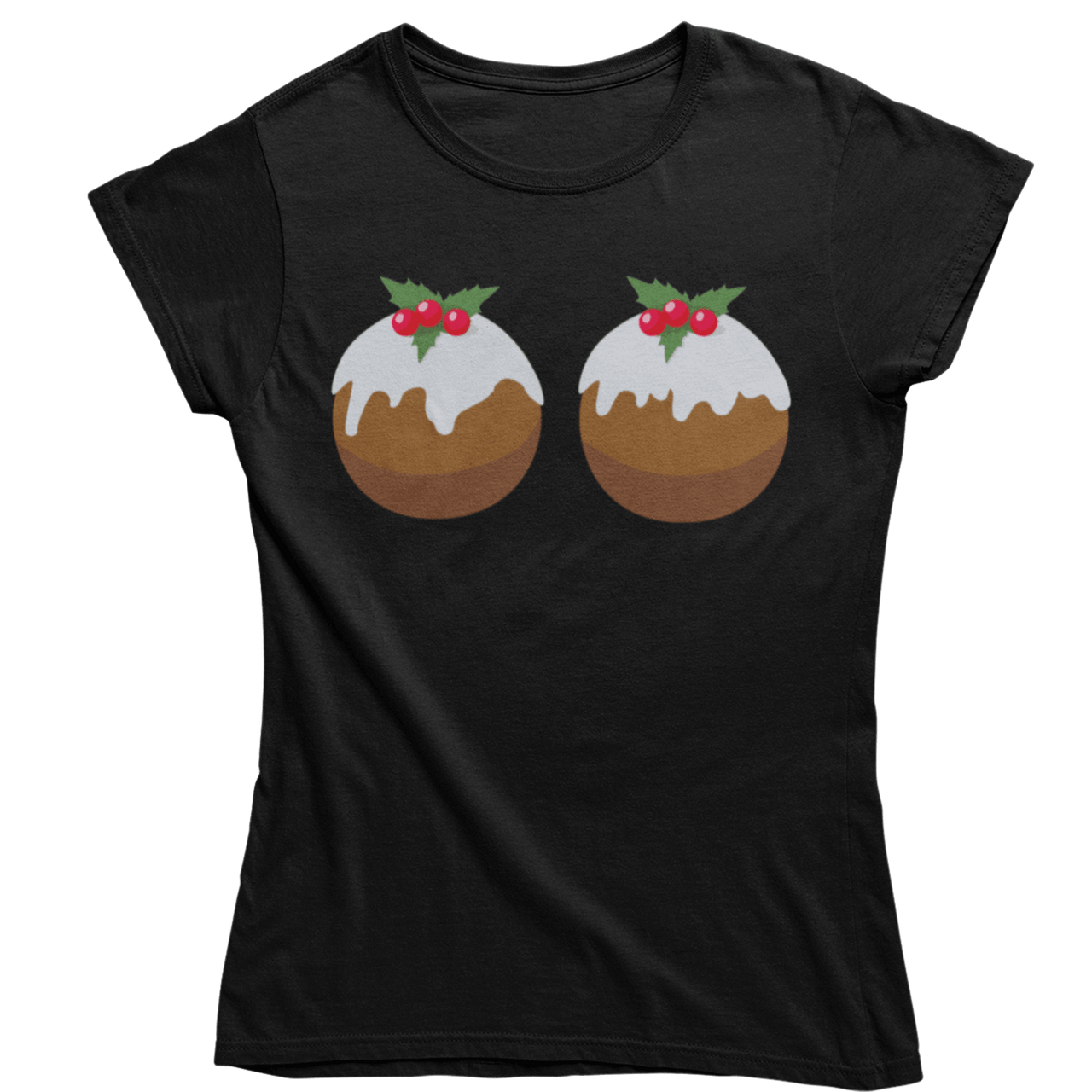 Fun Christmas Puddings T-Shirt for Women 8Ball