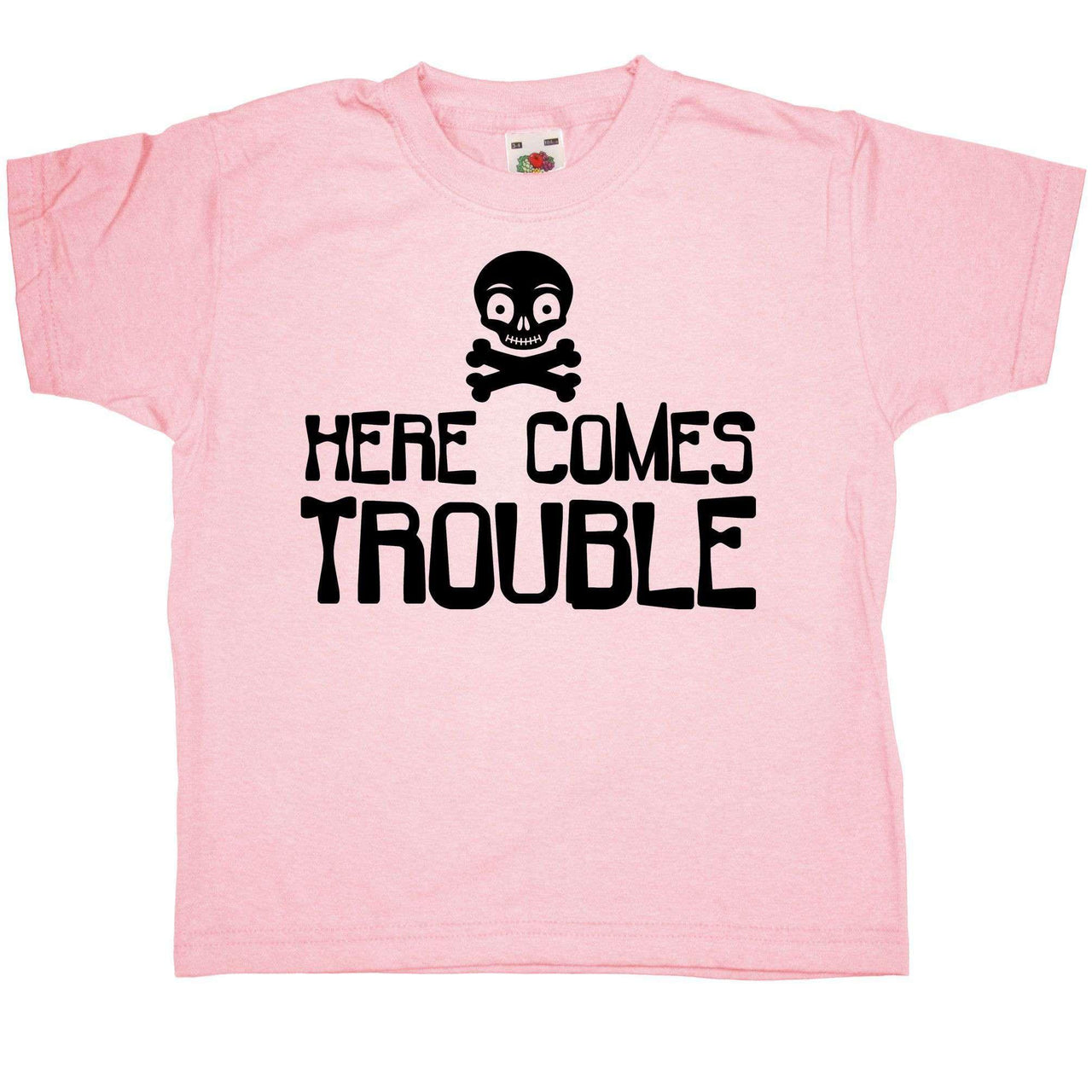 Funny Here Comes Trouble Kids Graphic T-Shirt 8Ball