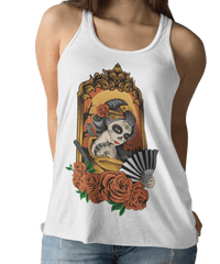 Thumbnail for Geisha Skull Tattoo Design Adult Womens Vest Top 8Ball