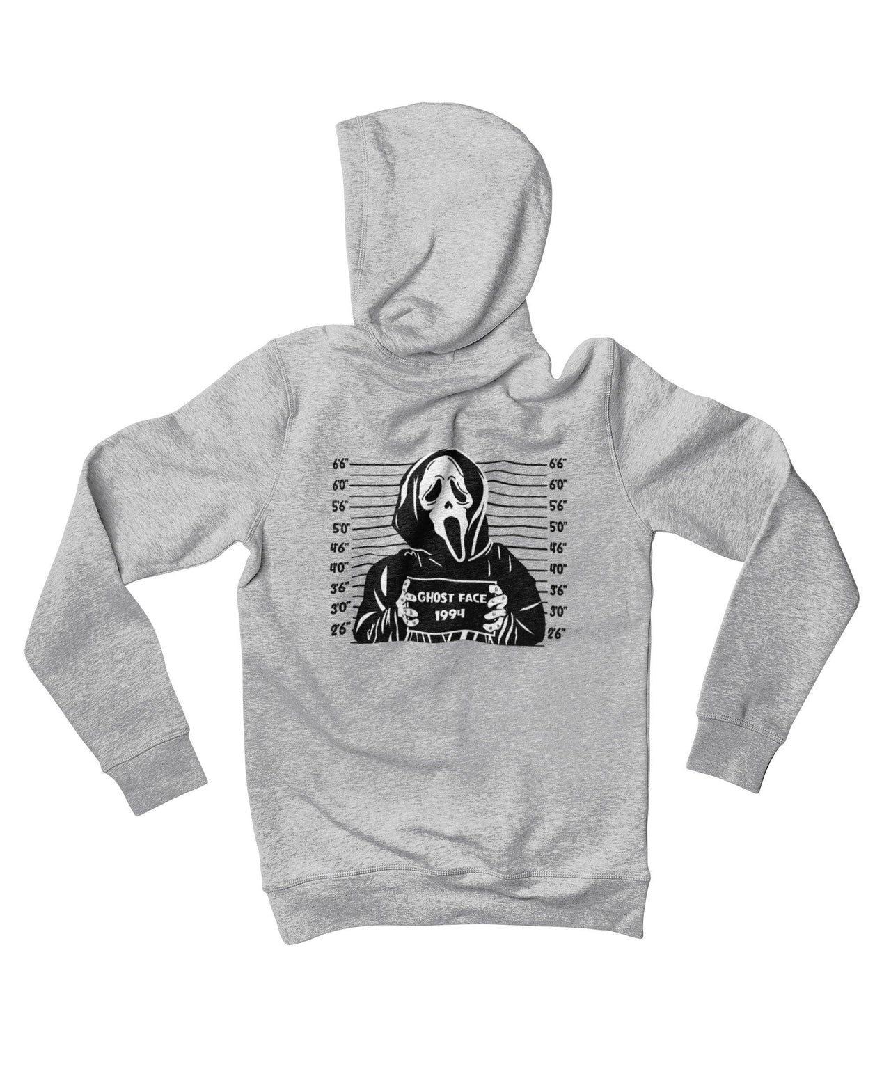 Ghostface Mugshot Horror Film Tribute Adult Back Printed Graphic Hoodie 8Ball