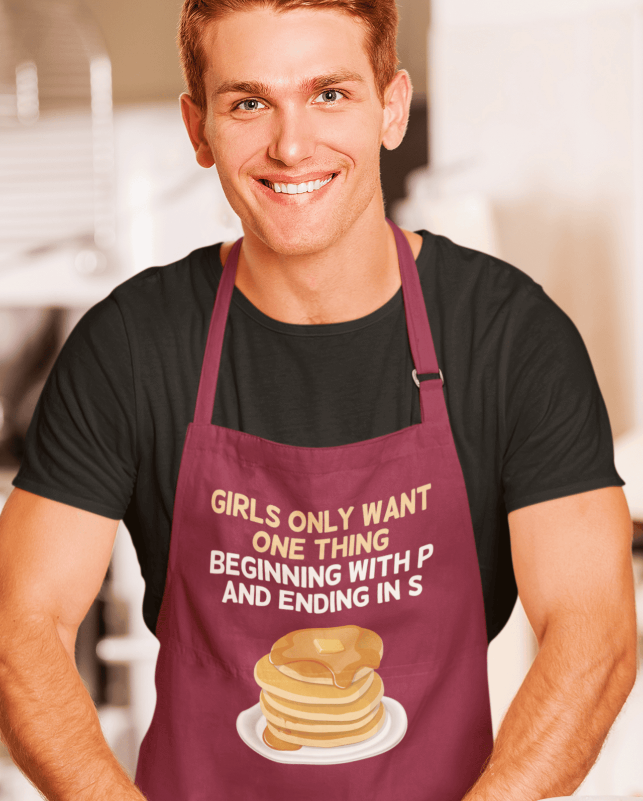 Girls Only Want One Thing Pancake Day Cotton Kitchen Apron 8Ball