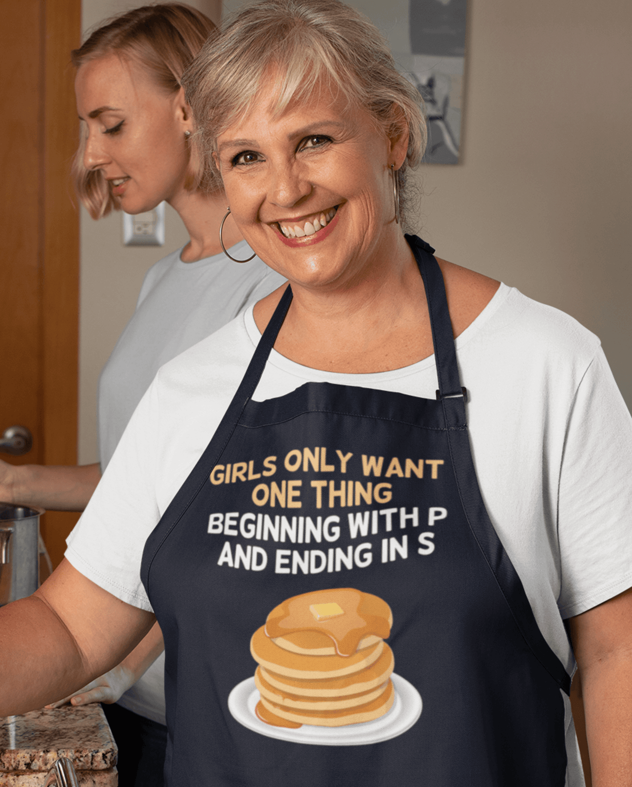 Girls Only Want One Thing Pancake Day Cotton Kitchen Apron 8Ball