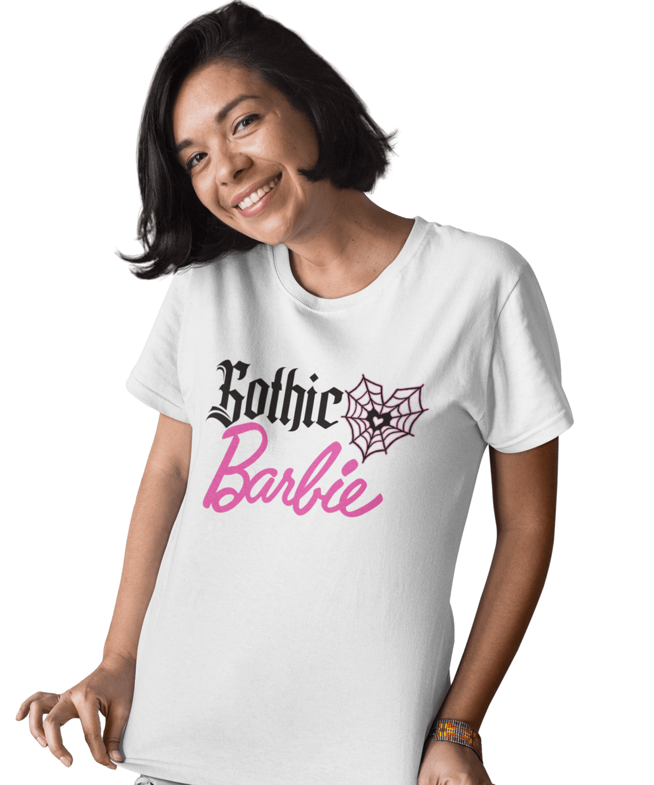 Gothic Barbie Adult Unisex Oversize Grey or White Unisex T-Shirt For Men And Women 8Ball